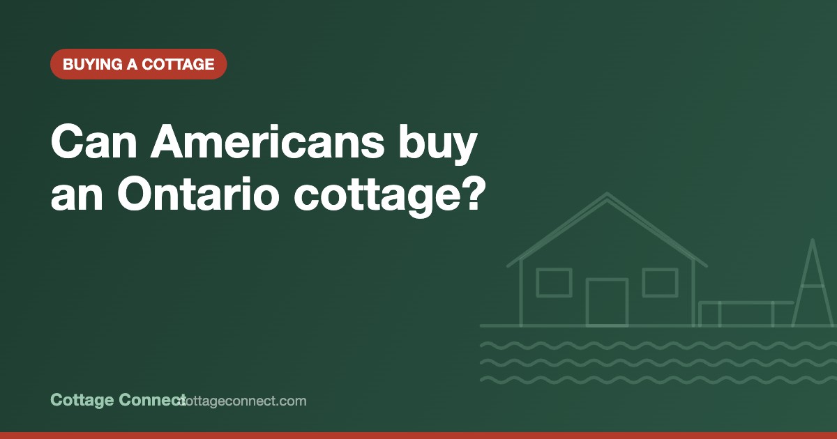 Lakefront cottage with Canadian and American visitors, illustrating whether Americans can buy a cottage in Ontario