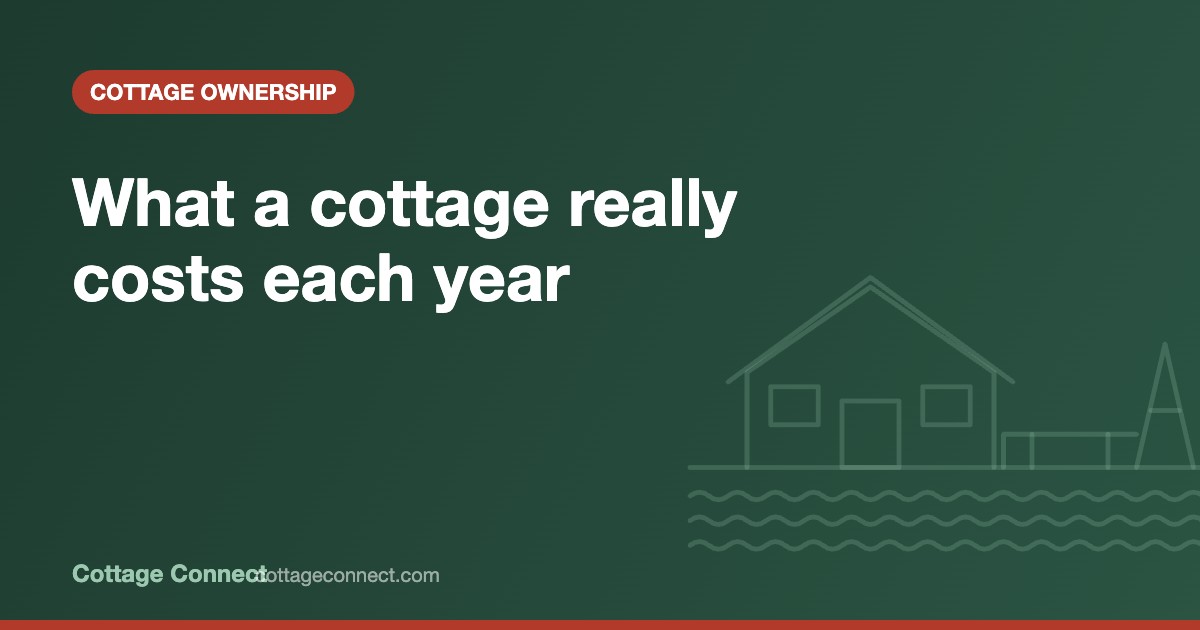 Notebook budget at a cottage table showing how much a cottage costs per year in Ontario