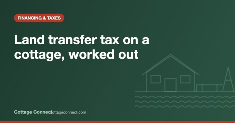 Closing documents on a cottage table illustrating land transfer tax on a cottage in Ontario