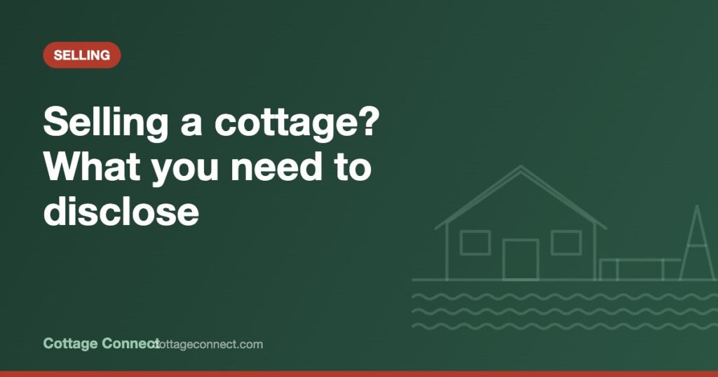 Folder of permits and septic records for what to disclose when selling a cottage in Ontario
