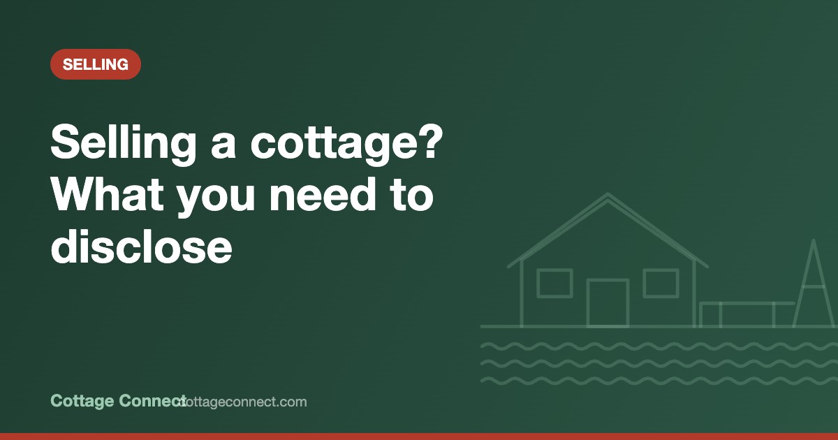Folder of permits and septic records for what to disclose when selling a cottage in Ontario